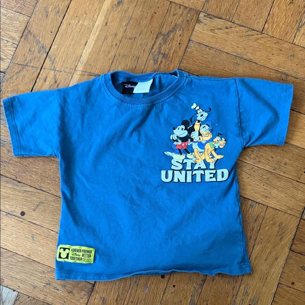 Disney Blue 'Stay United' Mickey & Friends Short Sleeve Tee